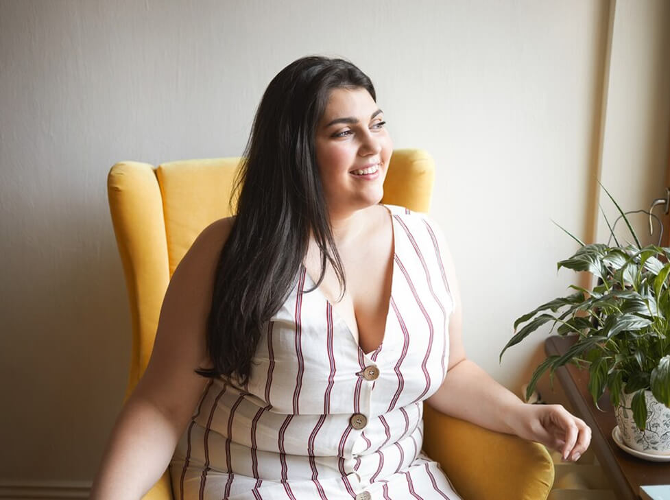woman on sofa